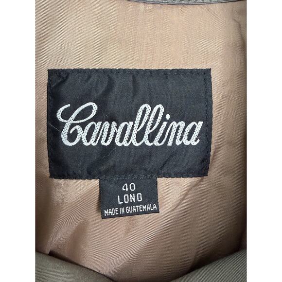 CAVALLINA Men's Iconic Classic Double Breasted Trench Coat Belted Long, Size 40 - Picture 3 of 4